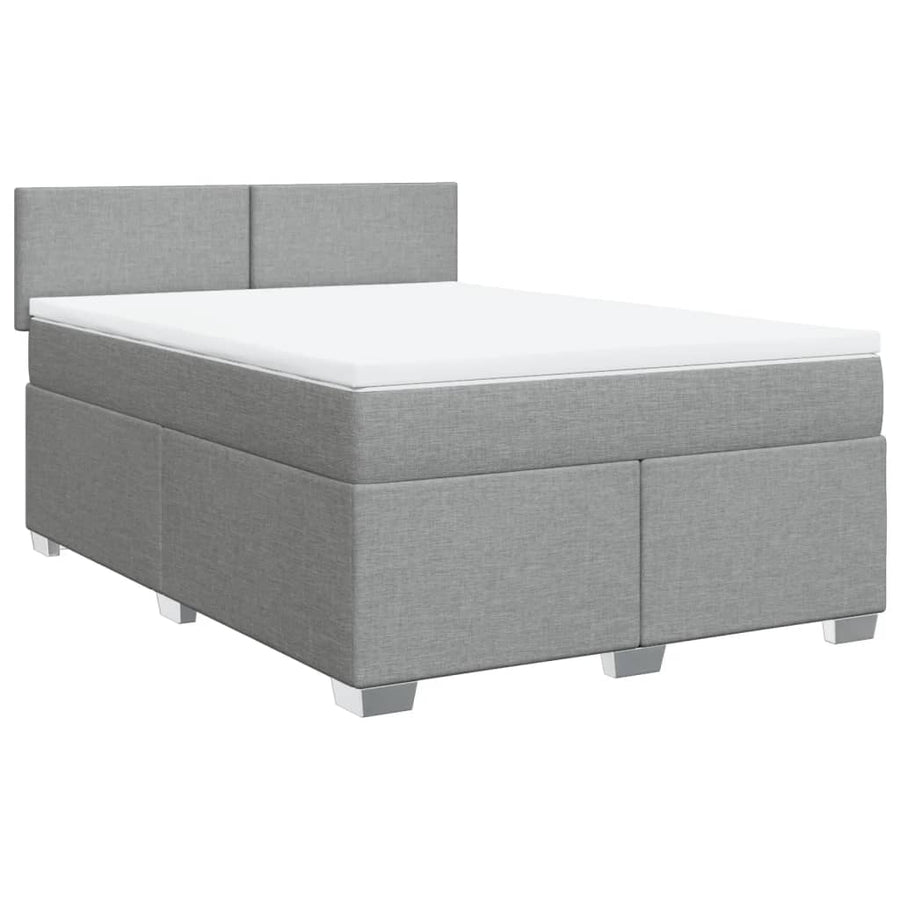 Boxspring met matras stof lichtgrijs 160x200 cm