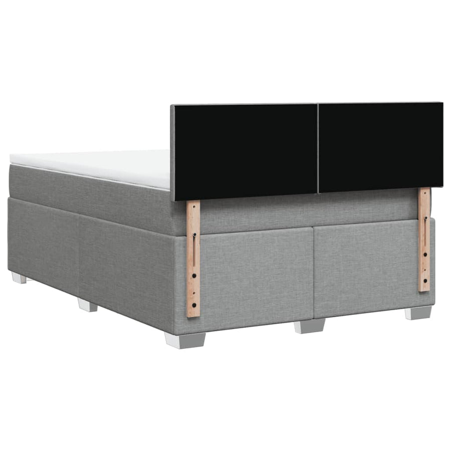 Boxspring met matras stof lichtgrijs 160x200 cm