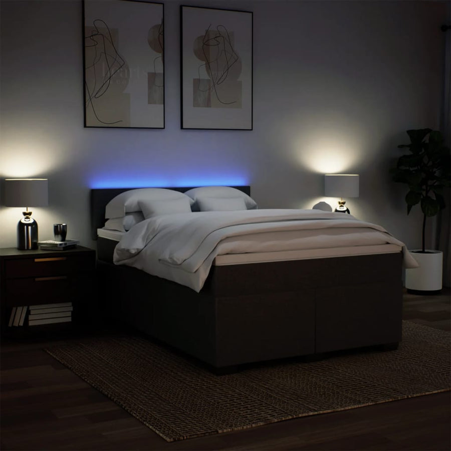 Boxspring met matras stof lichtgrijs 160x200 cm