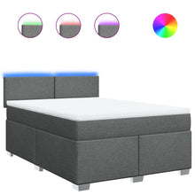 Boxspring met matras stof donkergrijs 160x200 cm