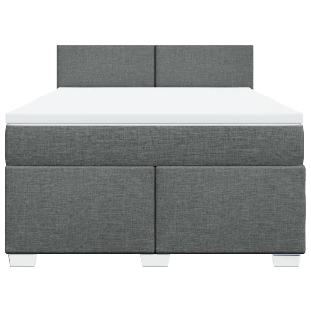 Boxspring met matras stof donkergrijs 160x200 cm