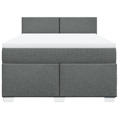 Boxspring met matras stof donkergrijs 160x200 cm