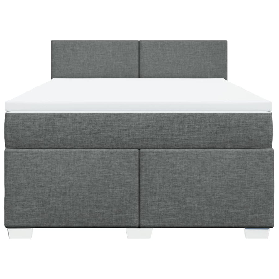 Boxspring met matras stof donkergrijs 160x200 cm