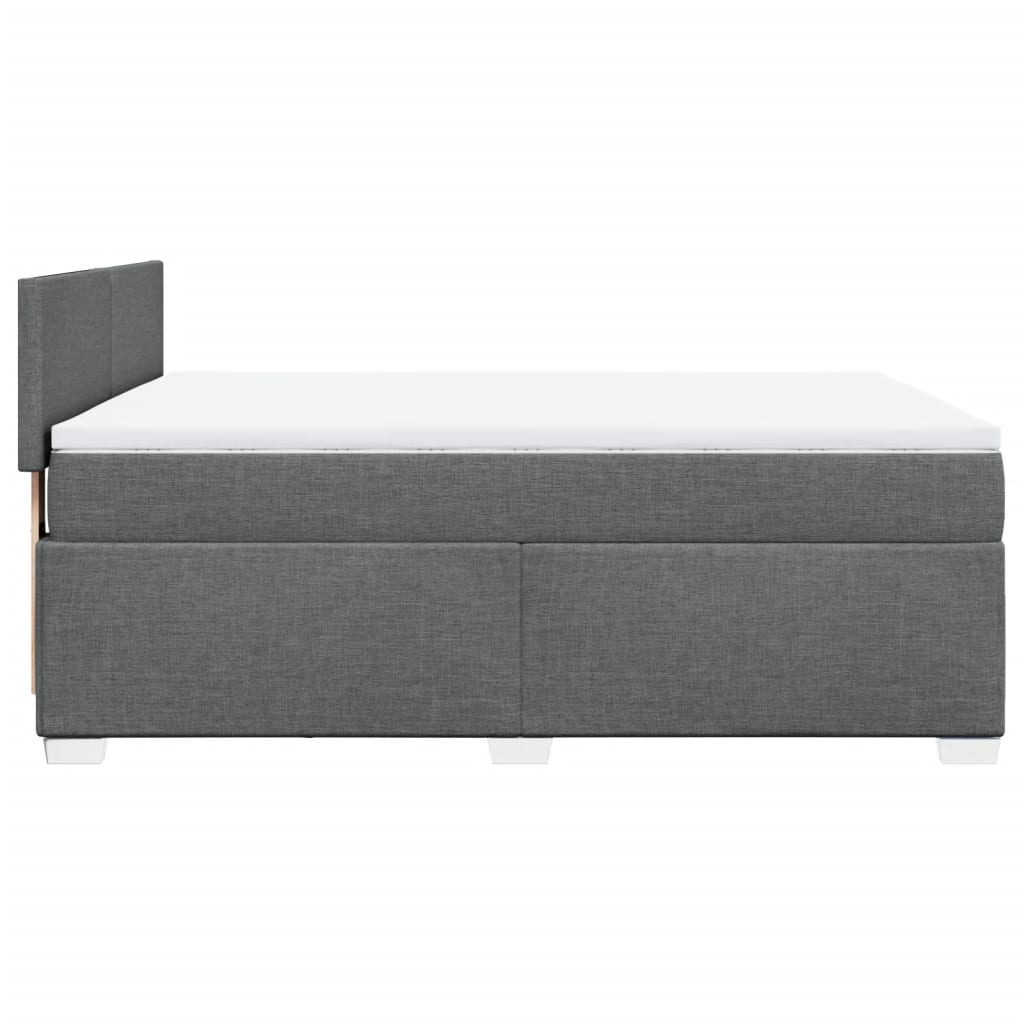 Boxspring met matras stof donkergrijs 160x200 cm