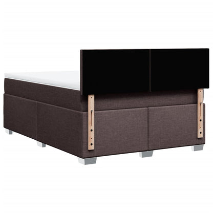 Boxspring met matras stof donkerbruin 160x200 cm