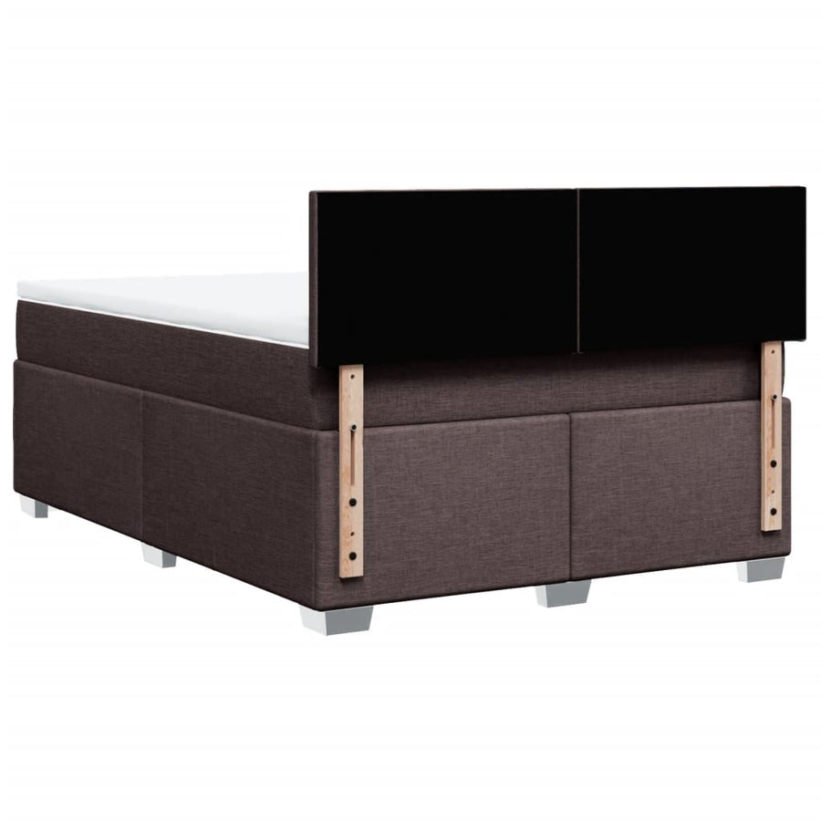Boxspring met matras stof donkerbruin 160x200 cm