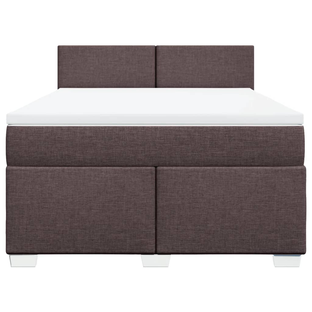 Boxspring met matras stof donkerbruin 160x200 cm