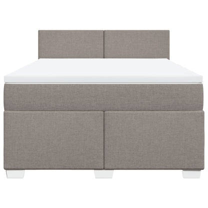 Boxspring met matras stof taupe 160x200 cm