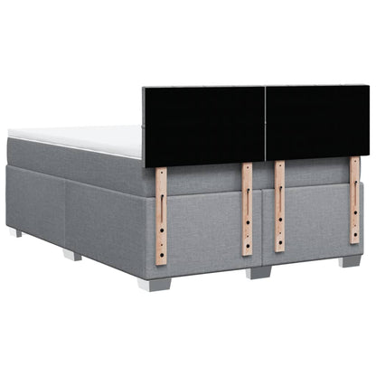 Boxspring met matras stof lichtgrijs 160x200 cm