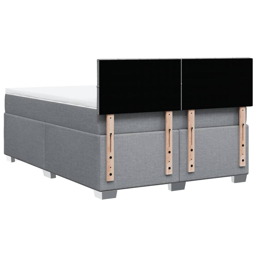 Boxspring met matras stof lichtgrijs 160x200 cm