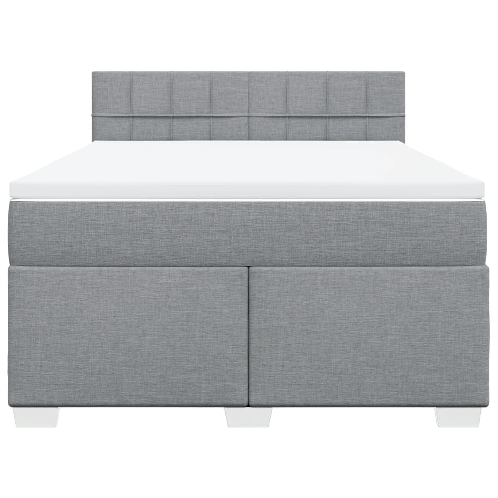 Boxspring met matras stof lichtgrijs 160x200 cm