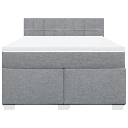 Boxspring met matras stof lichtgrijs 160x200 cm