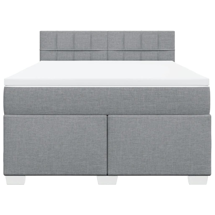 Boxspring met matras stof lichtgrijs 160x200 cm