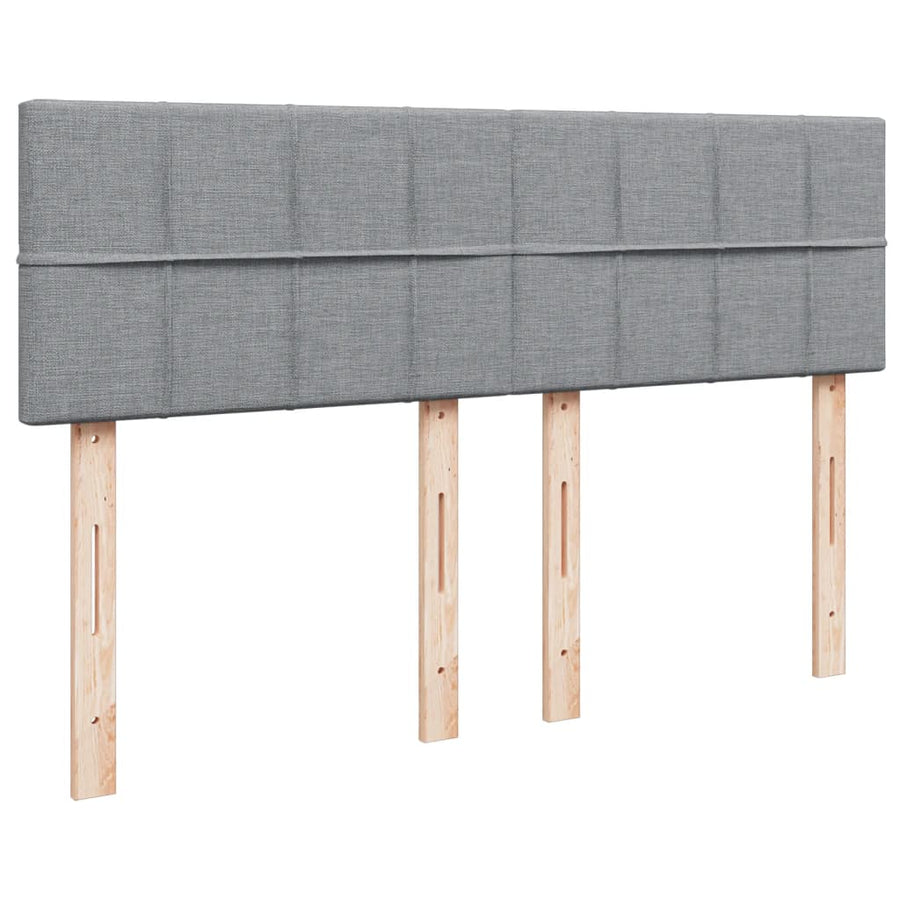 Boxspring met matras stof lichtgrijs 160x200 cm