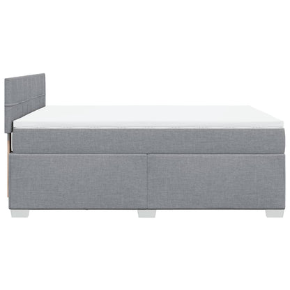 Boxspring met matras stof lichtgrijs 160x200 cm