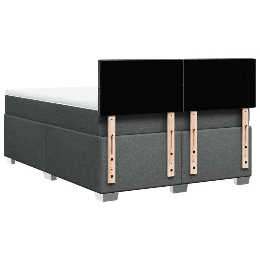 Boxspring met matras stof donkergrijs 160x200 cm