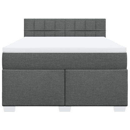 Boxspring met matras stof donkergrijs 160x200 cm