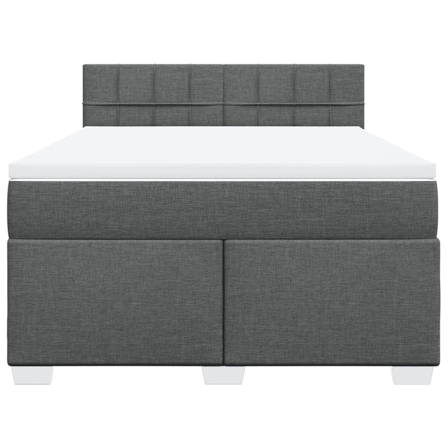 Boxspring met matras stof donkergrijs 160x200 cm
