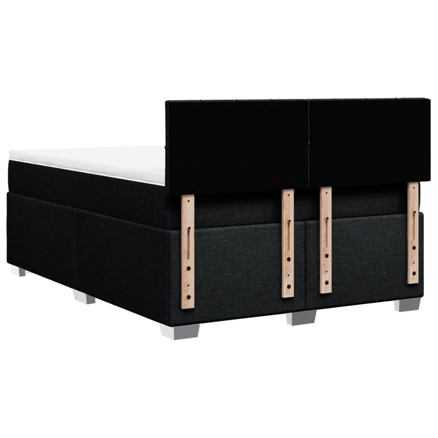 Boxspring met matras stof zwart 160x200 cm