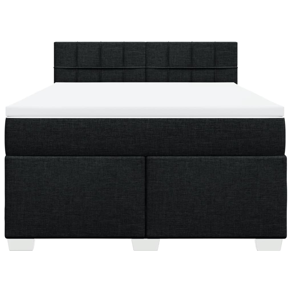 Boxspring met matras stof zwart 160x200 cm