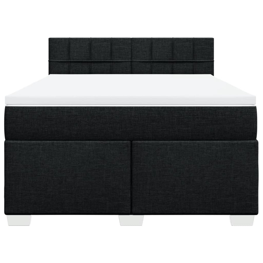 Boxspring met matras stof zwart 160x200 cm