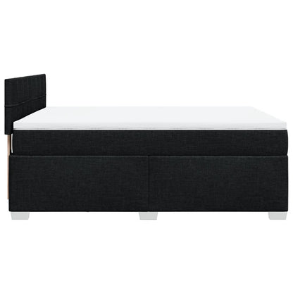 Boxspring met matras stof zwart 160x200 cm