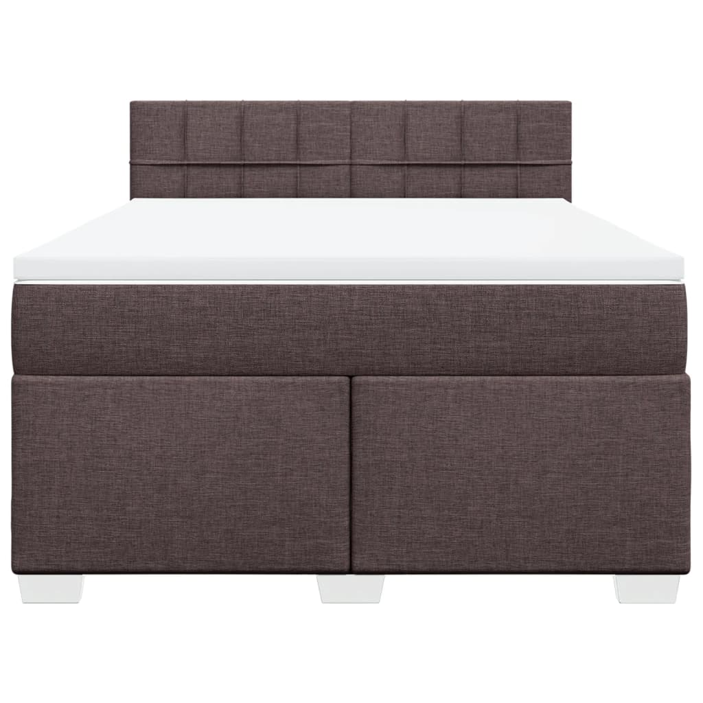 Boxspring met matras stof donkerbruin 160x200 cm