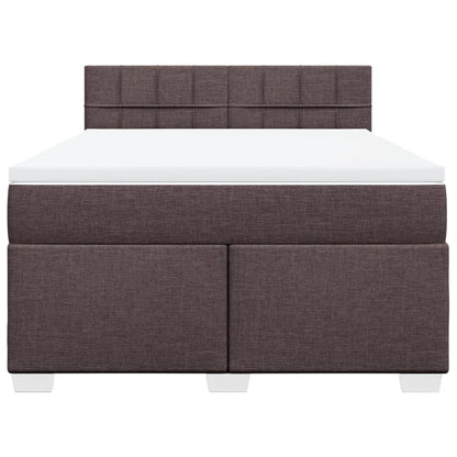Boxspring met matras stof donkerbruin 160x200 cm