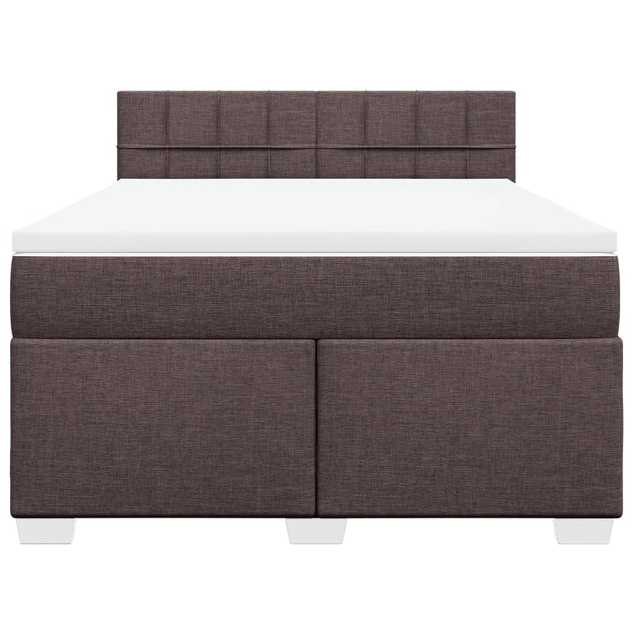 Boxspring met matras stof donkerbruin 160x200 cm