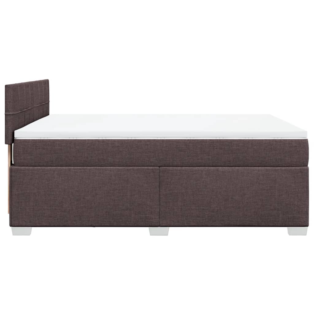 Boxspring met matras stof donkerbruin 160x200 cm