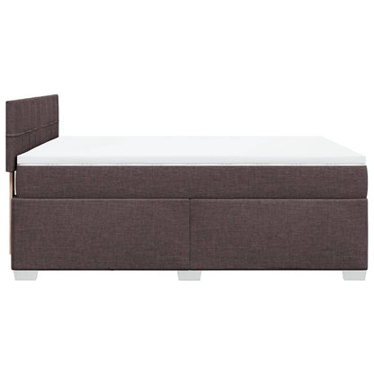 Boxspring met matras stof donkerbruin 160x200 cm