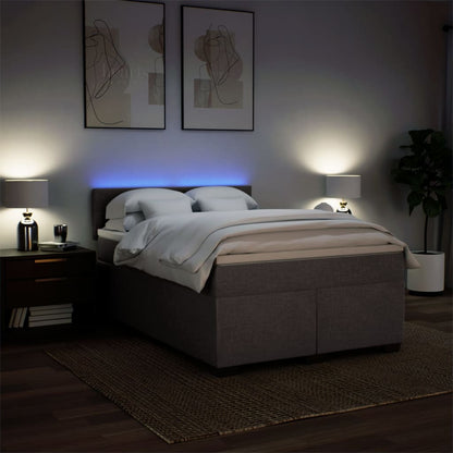 Boxspring met matras stof taupe 160x200 cm