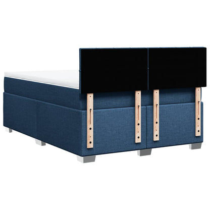 Boxspring met matras stof blauw 160x200 cm