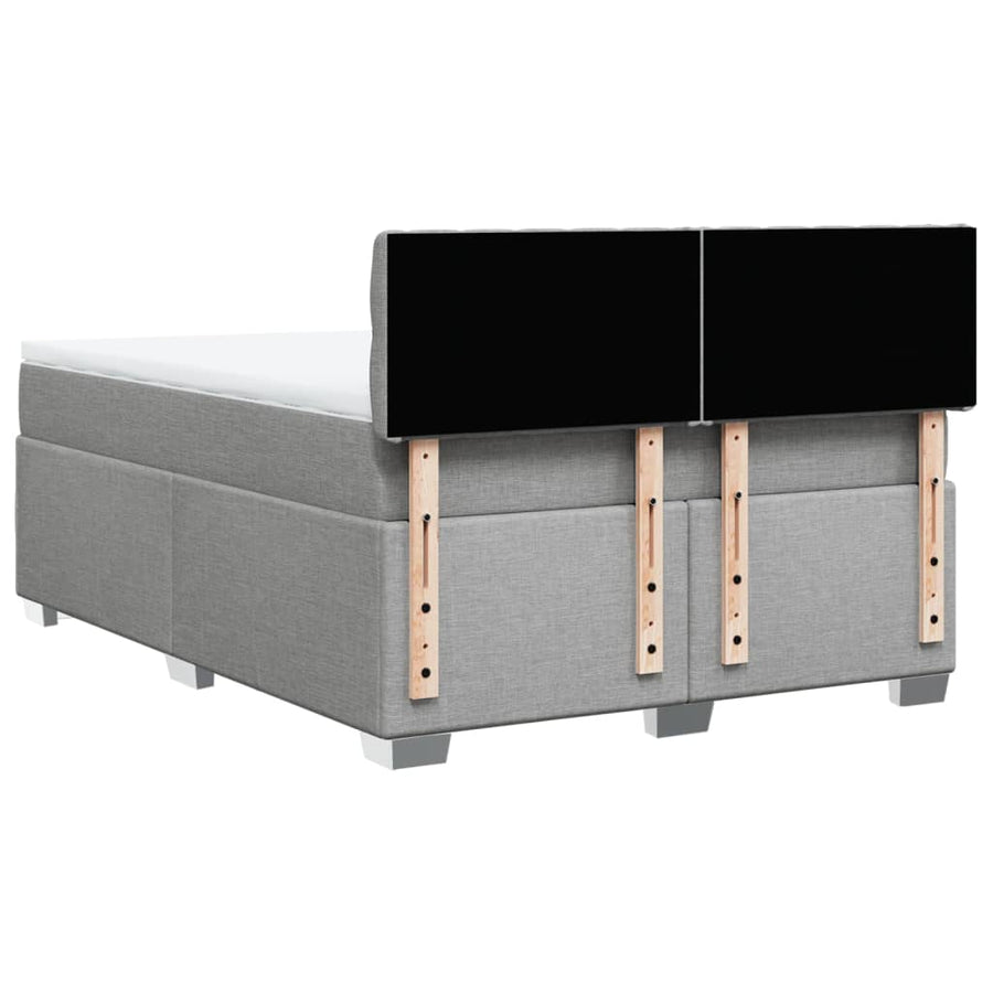 Boxspring met matras stof lichtgrijs 160x200 cm