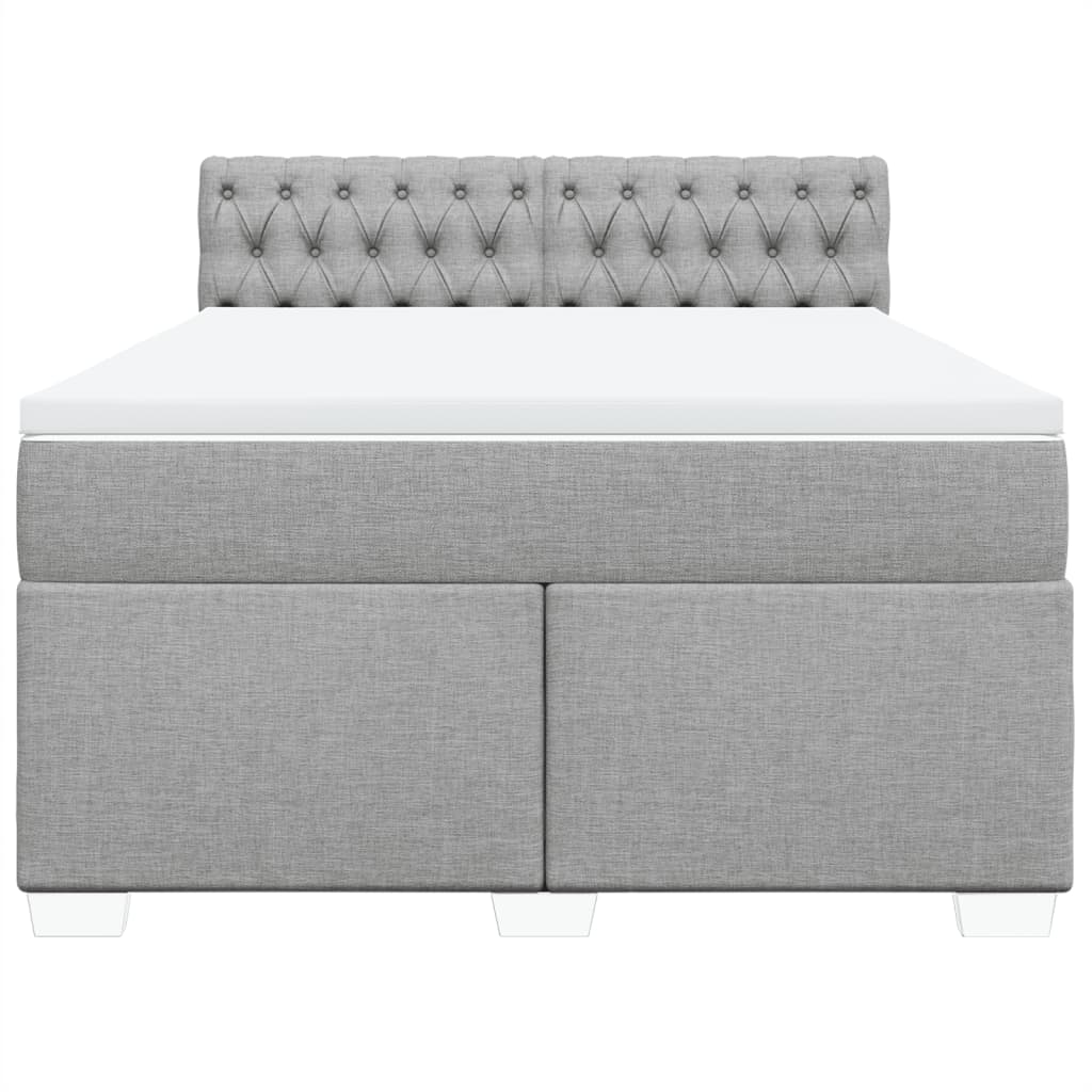 Boxspring met matras stof lichtgrijs 160x200 cm