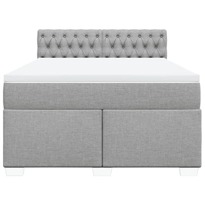 Boxspring met matras stof lichtgrijs 160x200 cm