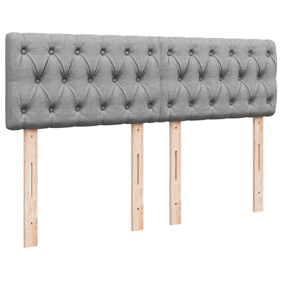 Boxspring met matras stof lichtgrijs 160x200 cm