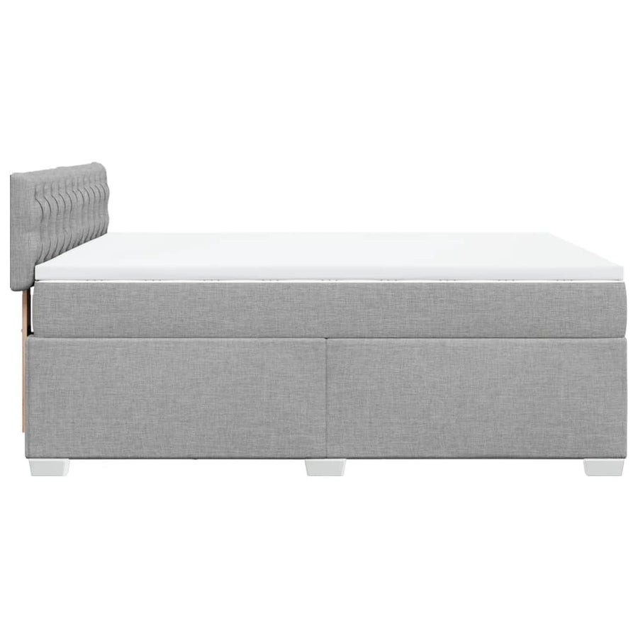 Boxspring met matras stof lichtgrijs 160x200 cm