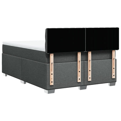 Boxspring met matras stof donkergrijs 160x200 cm