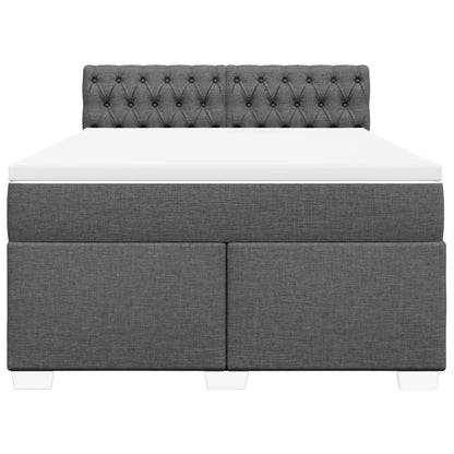 Boxspring met matras stof donkergrijs 160x200 cm