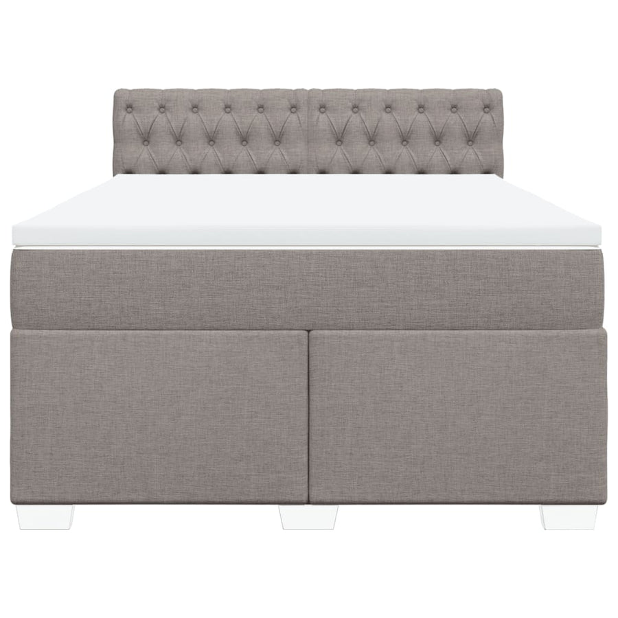 Boxspring met matras stof taupe 160x200 cm