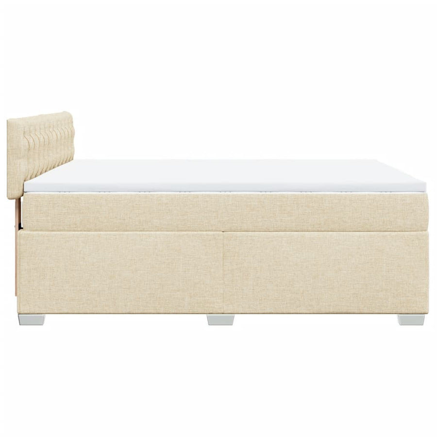 Boxspring met matras stof crèmekleurig 160x200 cm
