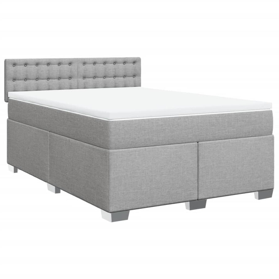 Boxspring met matras stof lichtgrijs 160x200 cm