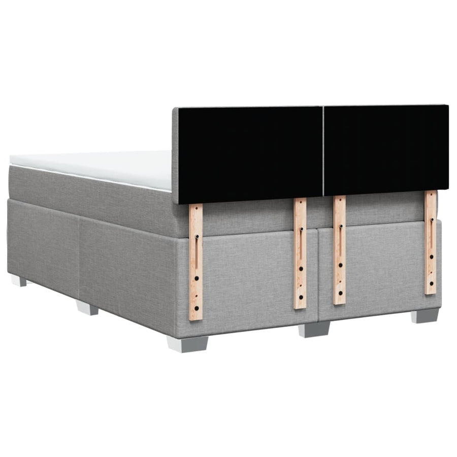 Boxspring met matras stof lichtgrijs 160x200 cm