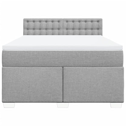 Boxspring met matras stof lichtgrijs 160x200 cm