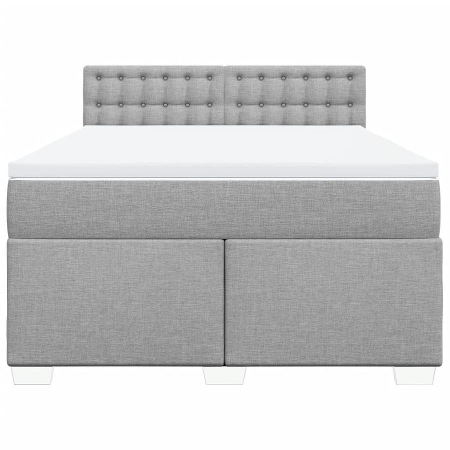 Boxspring met matras stof lichtgrijs 160x200 cm