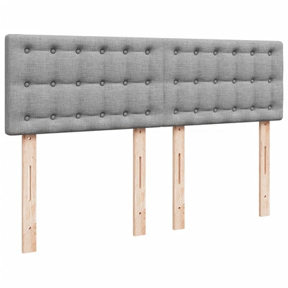 Boxspring met matras stof lichtgrijs 160x200 cm