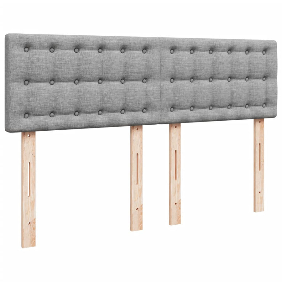 Boxspring met matras stof lichtgrijs 160x200 cm