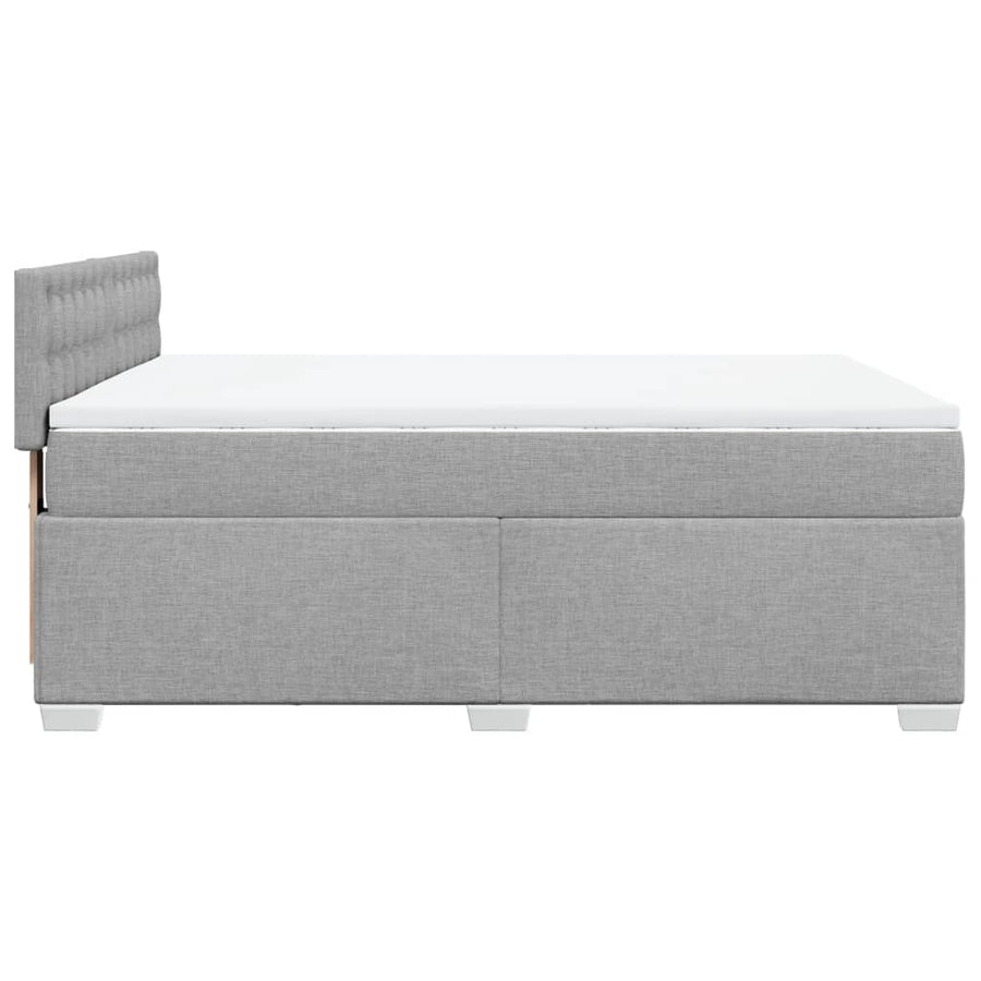 Boxspring met matras stof lichtgrijs 160x200 cm