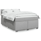 Boxspring met matras stof lichtgrijs 160x200 cm